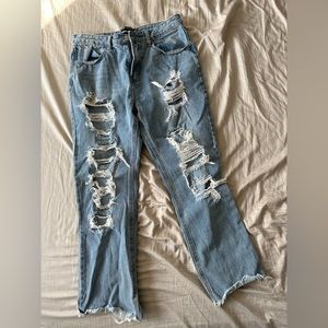 Ripped boyfriend jeans